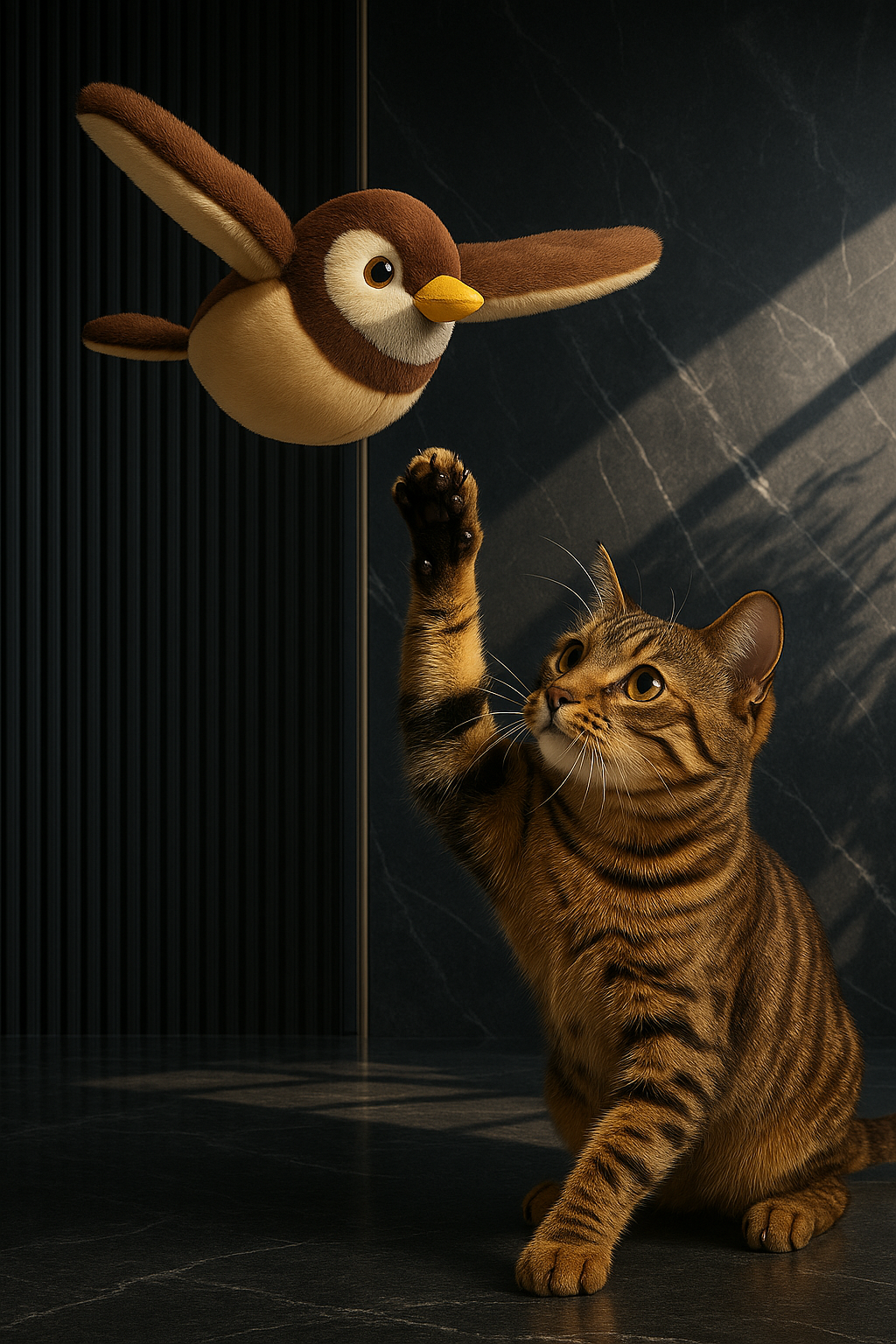 Aerial Sparrow Plush Cat Toy