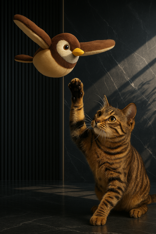 Aerial Sparrow Plush Cat Toy