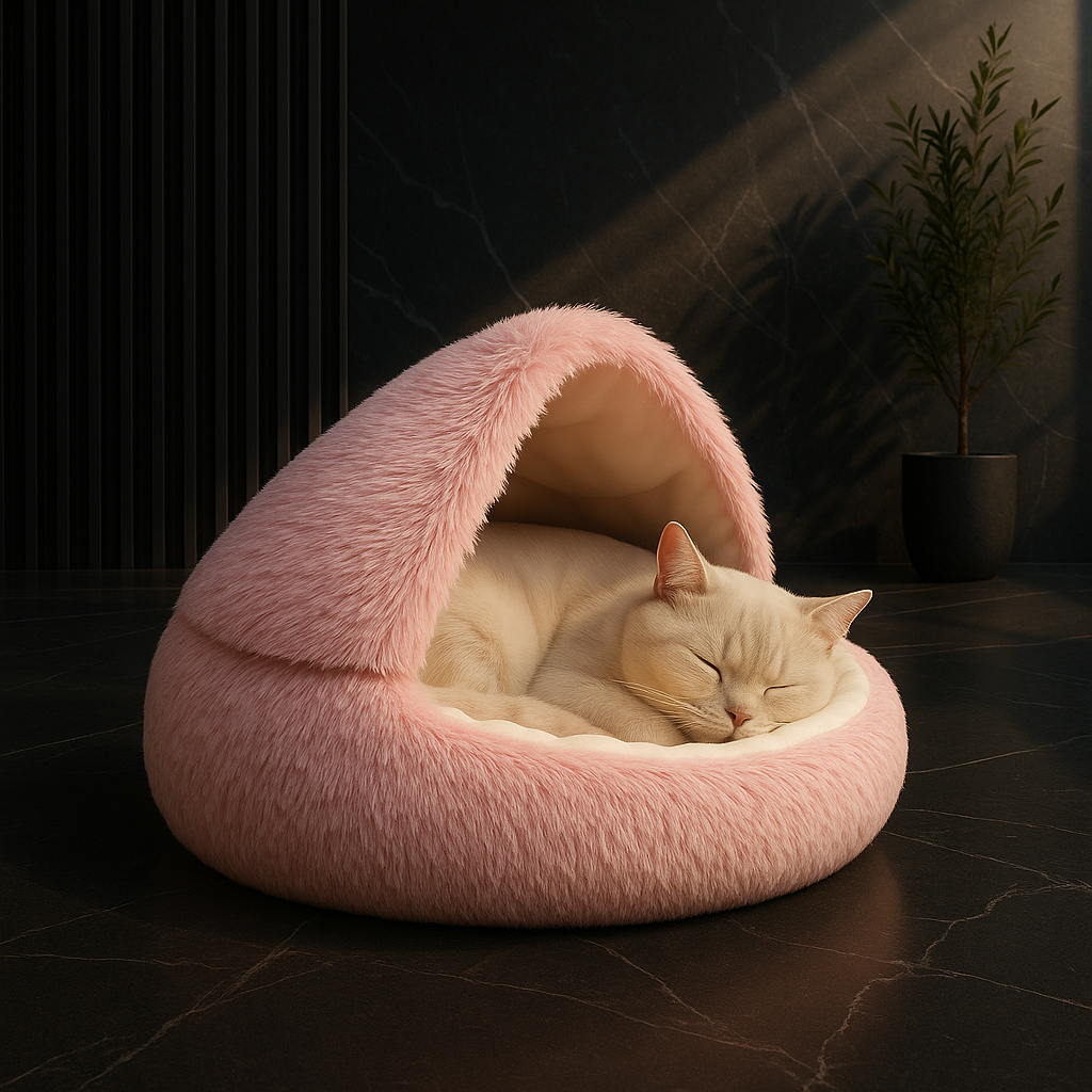 Cave-Style Enclosed Pet Bed
