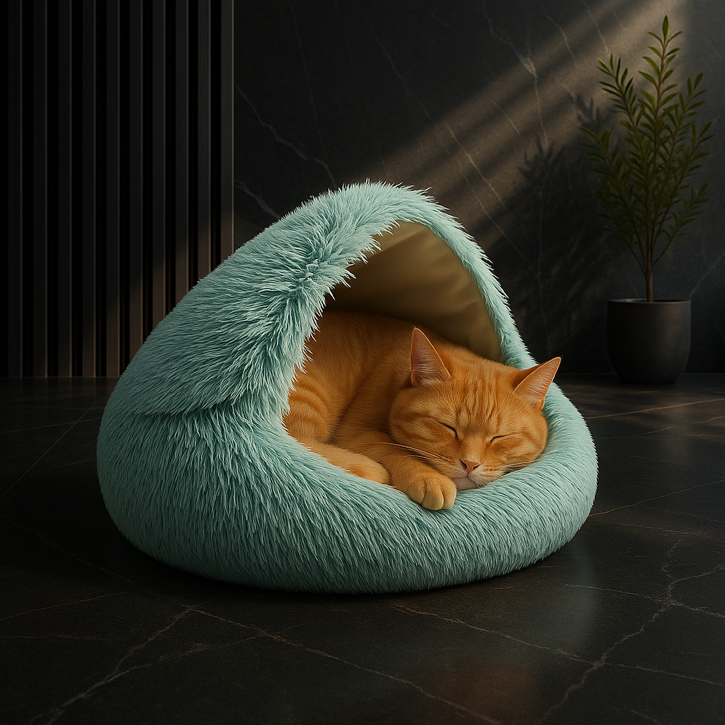 Cave-Style Enclosed Pet Bed