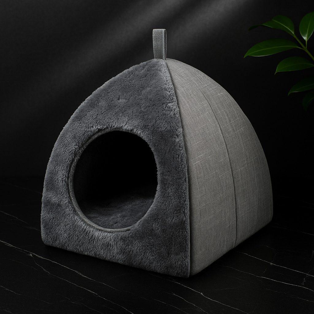 Modern Pet Tent Bed – Soft Grey Edition