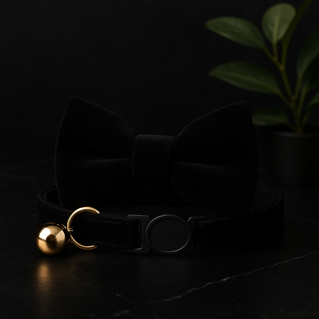 Velvet Elegance Bow Collar