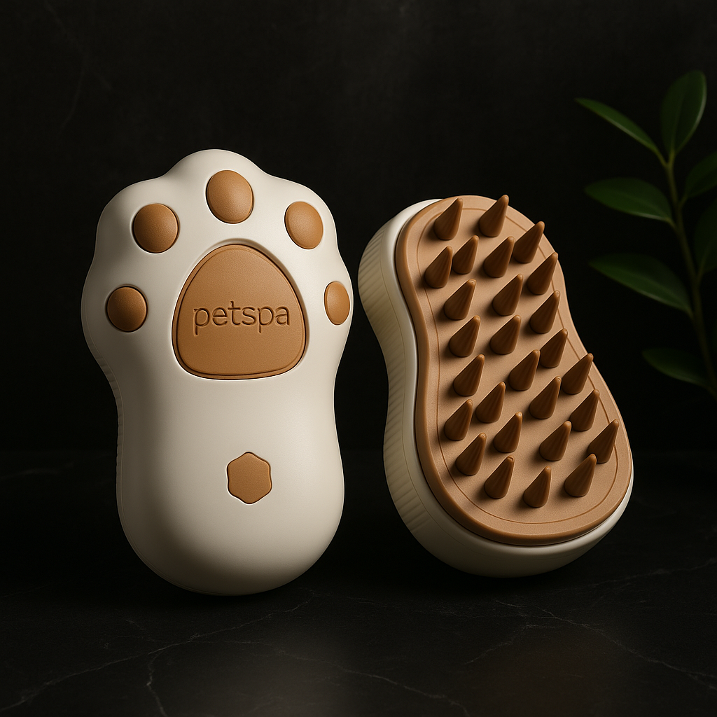 Silicone Grooming & Massage Brush – Paw Design