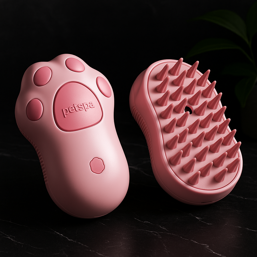 Silicone Grooming & Massage Brush – Paw Design