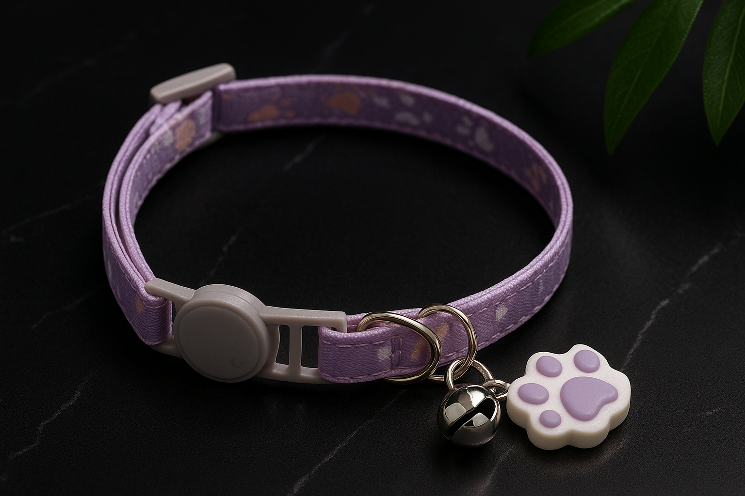 Soft Cat Collar – Safety Buckle & Charm