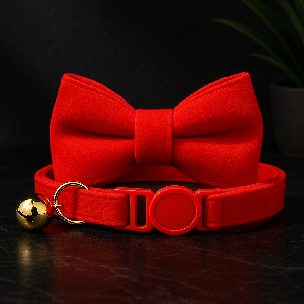 Velvet Elegance Bow Collar
