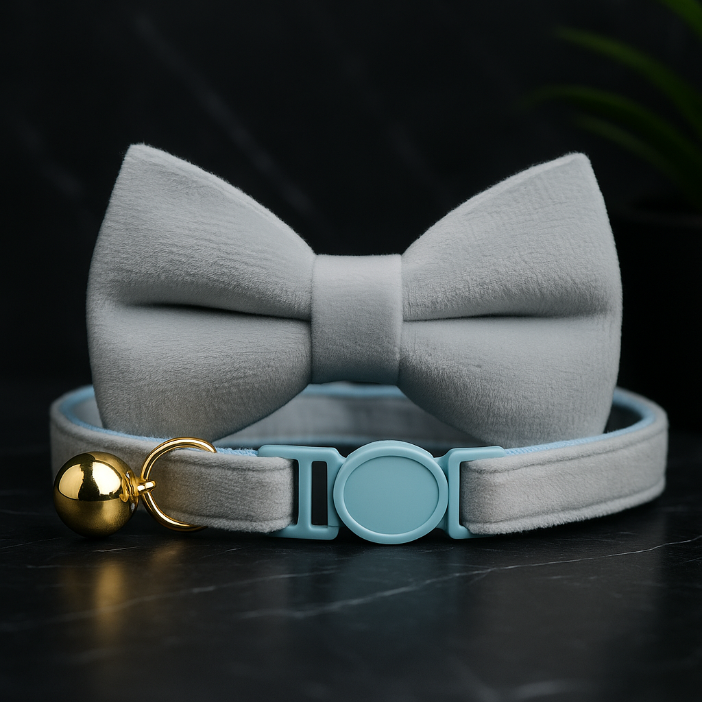 Velvet Elegance Bow Collar