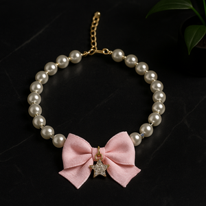 Pearl Charm Bow Collar