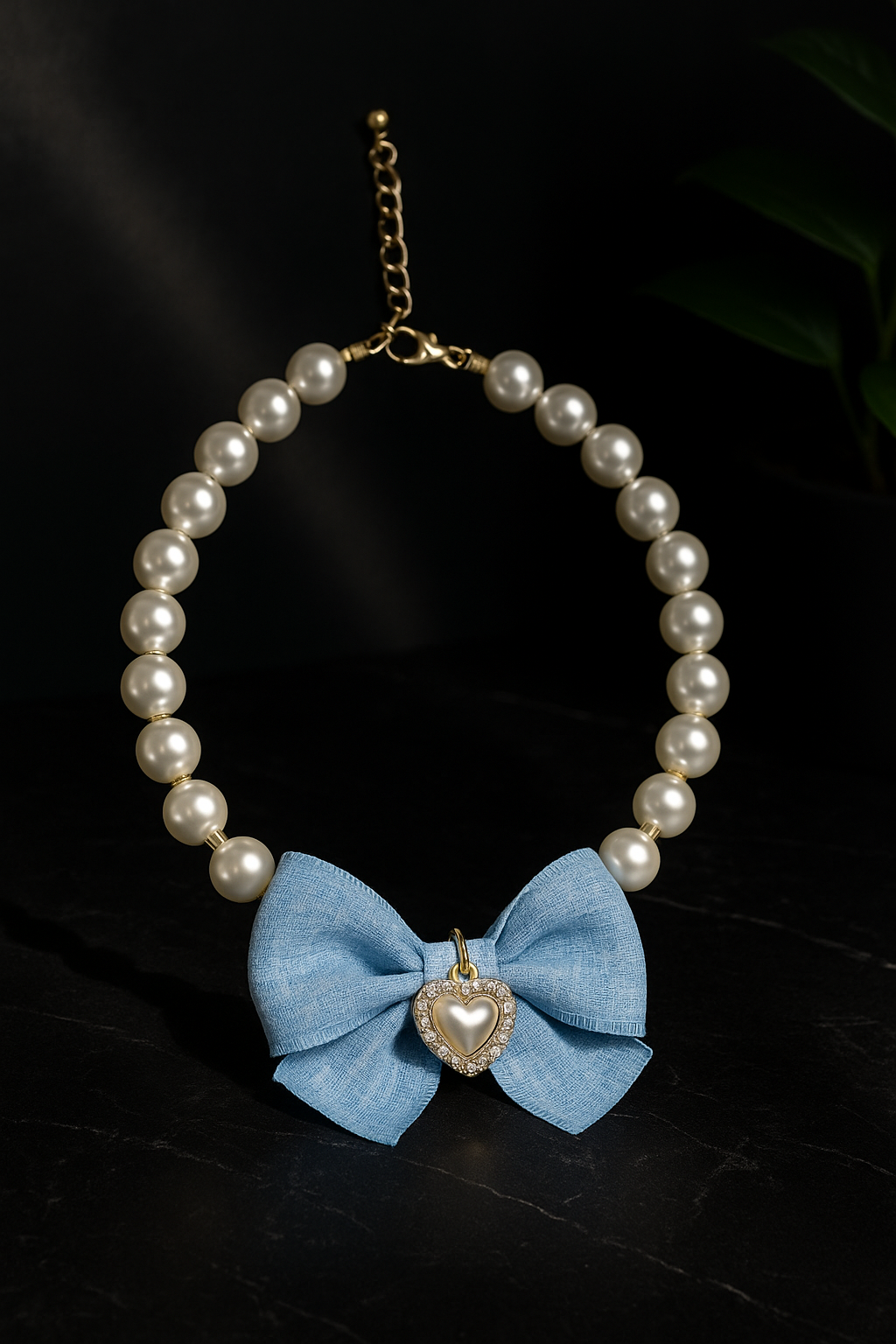 Pearl Charm Bow Collar
