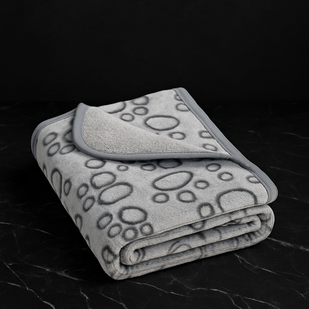 Soft Paw Print Fleece Blanket