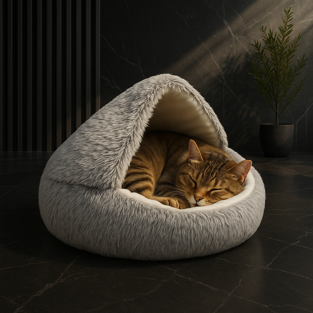 Cave-Style Enclosed Pet Bed